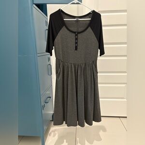Torrid Charcoal Grey Jersey Raglan Skater Dress Size 00
